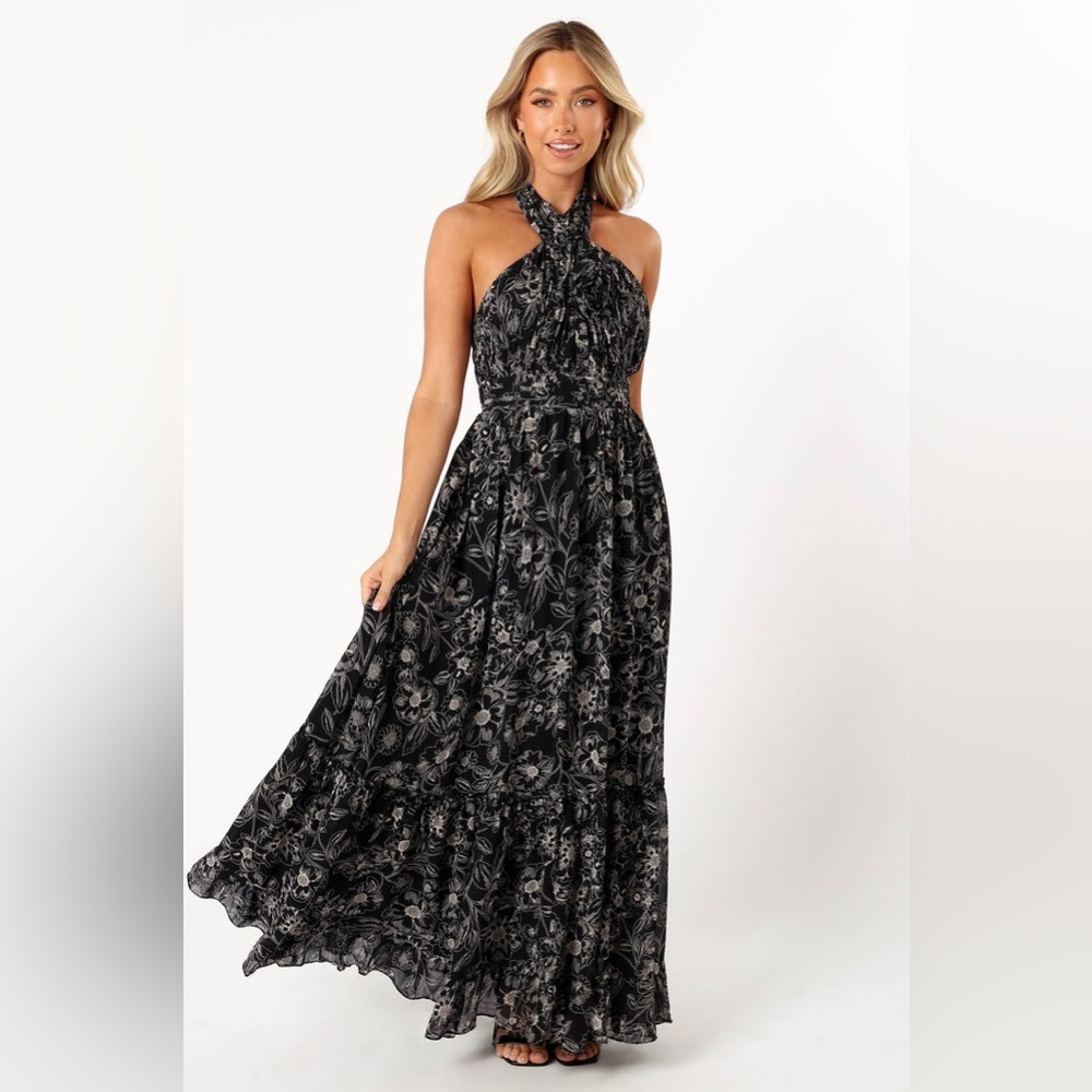 Petal & Pup Black Floral Maxi Dress